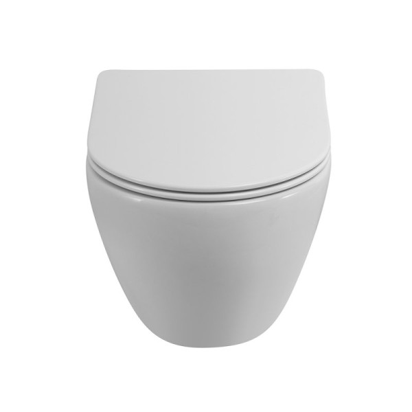 Унитаз подвесной Cezares Stream безободковый со смывом "Торнадо" с сиденьем дюропласт soft close (CZR-2426-TH-TOR/SC)