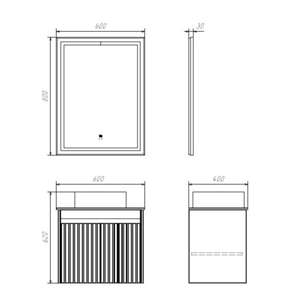 Тумба подвесная Comforty Геленджик 600x530x400 белый матовый с раковиной (00-00019069)