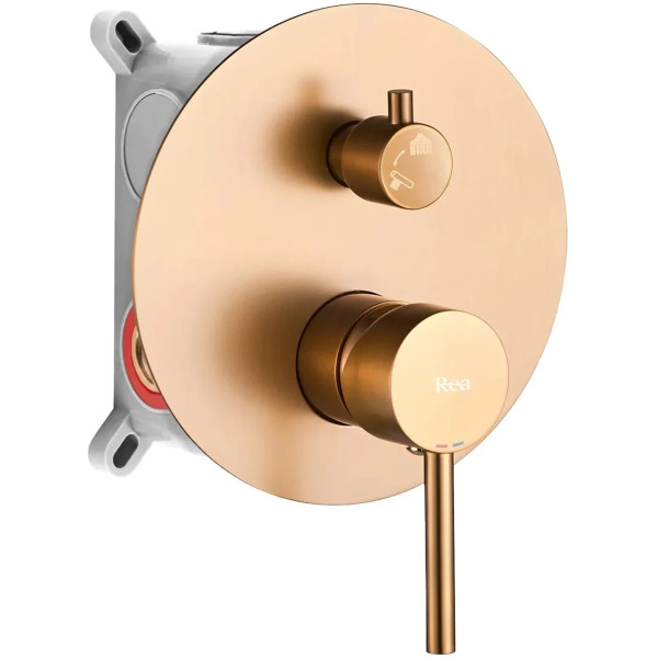 Душевая система для ванны с верхним душем Rea Lungo + Box Copper mat (REA-P8810) Душевая система для ванны с верхним душем Rea Lungo + Box Copper mat (REA-P8810)