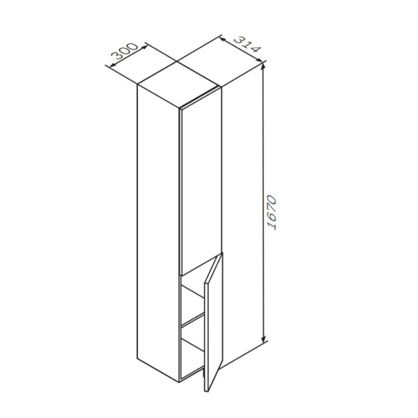 Пенал подвесной AM.PM Gem 30x167 правый двери, push-to-open: орех (M90CHR0306HF) Пенал подвесной AM.PM Gem 30x167 правый двери, push-to-open: орех (M90CHR0306HF)