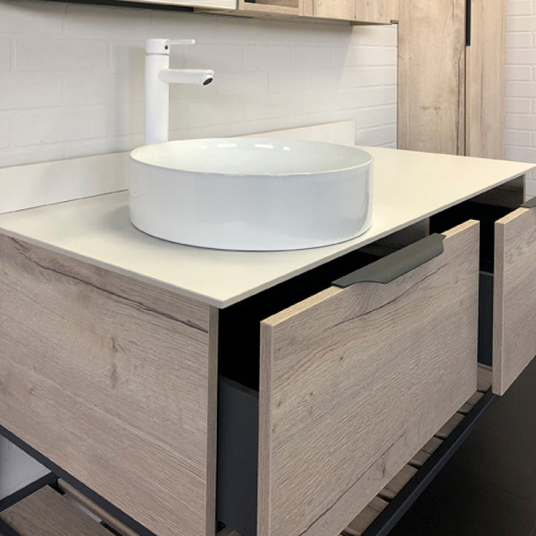 Тумба подвесная Comforty Порто 1200x520x645 дуб дымчатый/белый (00-00008905)