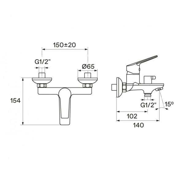 Смеситель для ванны и душа Santek Венга хром с душевым гарнитуром (WH5A1003C001) Смеситель для ванны и душа Santek Венга хром с душевым гарнитуром (WH5A1003C001)