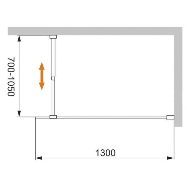 Душевая перегородка Cezares Liberta 130x195 стекло прозрачное, профиль черный (LIBERTA-L-1-130-C-NERO)