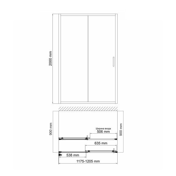 Душевой уголок WasserKRAFT Main 120x90x200 стекло прозрачное, профиль серебристый (41S21)