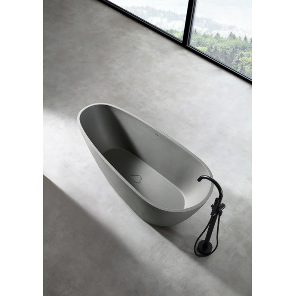 Ванна из искусственного камня Abber Dortmund 170x75 светло-серая матовая (AM9911MLG)