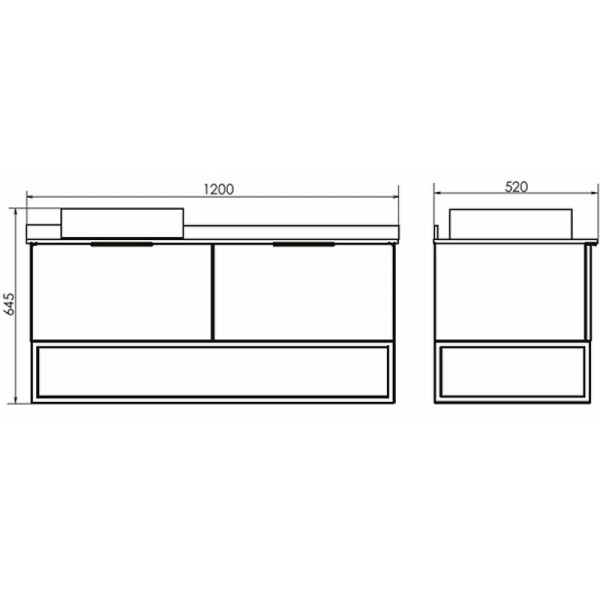 Тумба подвесная Comforty Порто 1200x520x645 дуб дымчатый/белый (00-00008905)