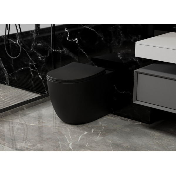 Унитаз напольный Abber Bequem 360x560x420 черный матовый (AC1111TMB) Унитаз напольный Abber Bequem 360x560x420 черный матовый (AC1111TMB)