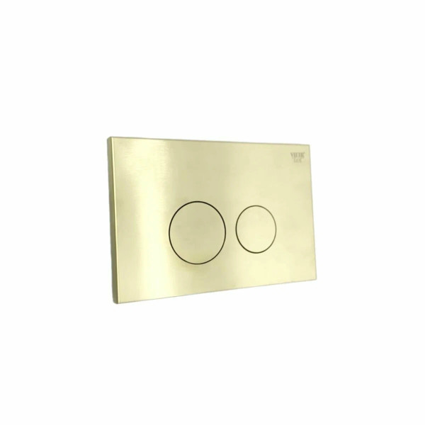 Клавиша смывная Vieir двойной смыв, матовое золото, металл (VRQ77-1S) Клавиша смывная Vieir двойной смыв, матовое золото, металл (VRQ77-1S)