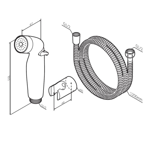 Душевой гарнитур AM.PM с гигиенической лейкой хром (F0202032)