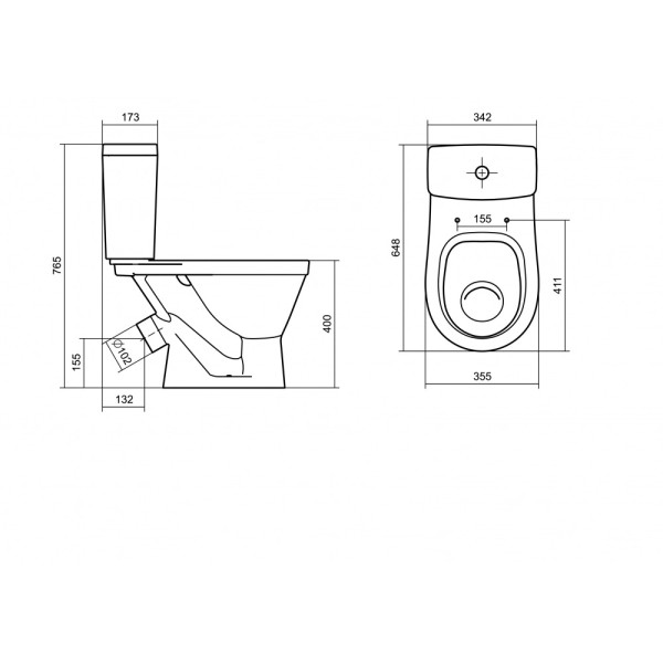 Унитаз-компакт Santek Уно арматура эконом: 2-реж. с сиденьем с soft close белый (1WH501613) Унитаз-компакт Santek Уно арматура эконом: 2-реж. с сиденьем с soft close белый (1WH501613)