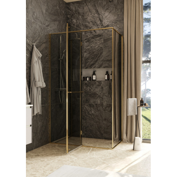 Душевая дверь Roca Apex 120x90x200  L стекло тонированное, профиль золото матовое (Z.RU93.0.787.7)