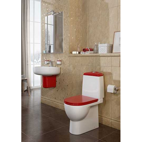 Унитаз-компакт Sanita Luxe Best Color Red с сиденьем микролифт Унитаз-компакт Sanita Luxe Best Color Red с сиденьем микролифт