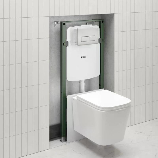 Комплект инсталляция с унитазом и клавишей смыва хром матовый Iddis (BASBIPA5i73)