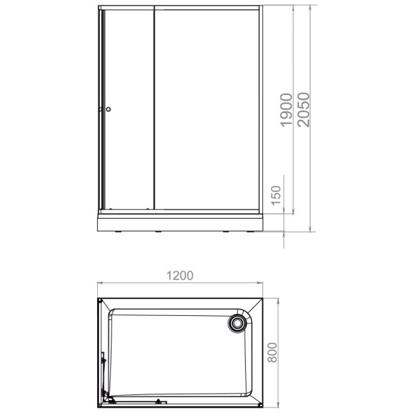 Душевой уголок Melodia Cube 120х80х190 стекло мат.4мм, черн.профиль (MCNCB12080MBk)