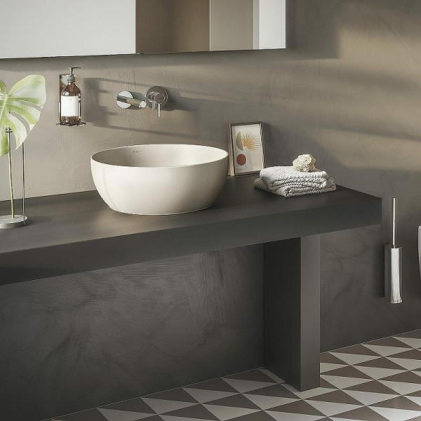 Раковина накладная Vitra Outline Recycled 41x41 без перелива матовый тауп (7992B066-0016)