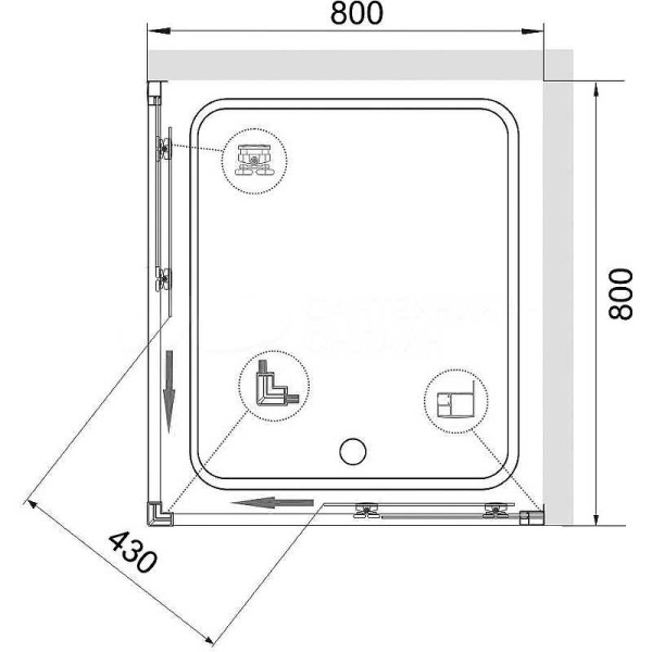Душевой уголок RGW CL-34-B 80*80 стекло прозрачное, профиль черный 32093488-14