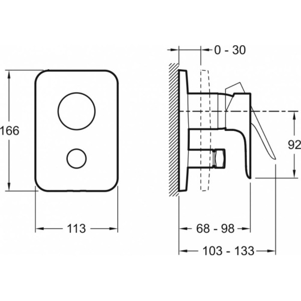 Смеситель для ванны и душа Jacob Delafon Aleo хром (E98717-CP)