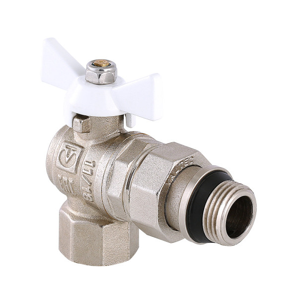 Кран угловой 1/2" шаровый со сгоном Valtec Base (белая бабочка, o-ring) VT.228.NRW.04 Кран угловой 1/2" шаровый со сгоном Valtec Base (белая бабочка, o-ring) VT.228.NRW.04