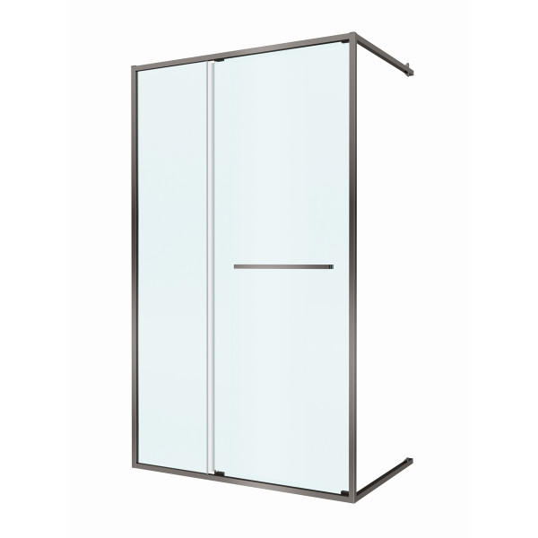 Душевая дверь Cezares Lux 120x195 стекло прозрачное, профиль оружейная сталь (LUX-B-FS-11-120-C-GM)