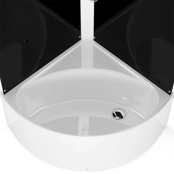 Кабина душевая Melodia Jive 90х90 высокий поддон, стекло тонированное, чёрн.стен., профиль белый (MB02006) Кабина душевая Melodia Jive 90х90 высокий поддон, стекло тонированное, чёрн.стен., профиль белый (MB02006)