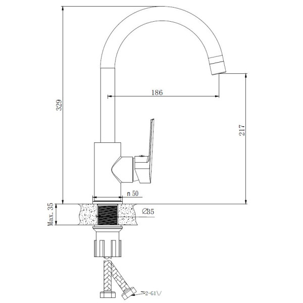 Смеситель для кухни Voda Splash хром (SPL519) Смеситель для кухни Voda Splash хром (SPL519)