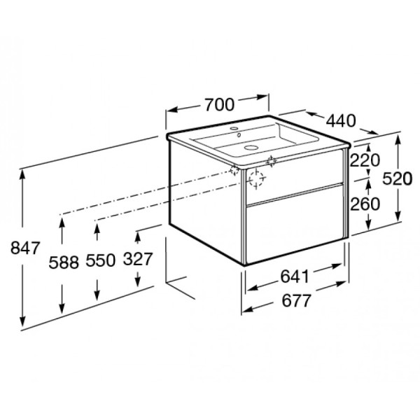 Тумба подвесная Roca Ronda 677x412x480 белый (Z.RU93.0.296.4)