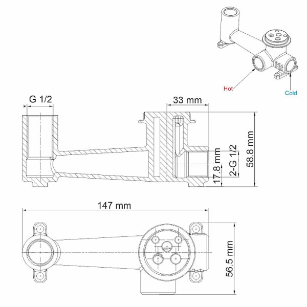 Смеситель для раковины WasserKRAFT бронзовый (A16573)