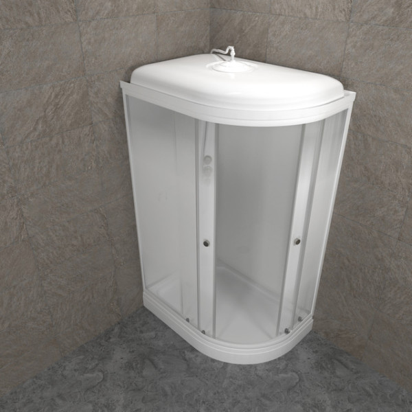 Душевая кабинаTriton Коралл 120x80 левосторонняя стекло прозрачное квадраты, профиль белый (DK383)