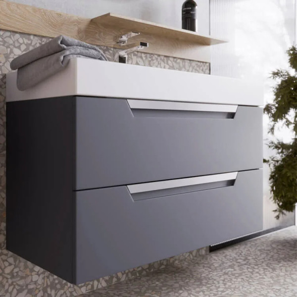 Тумба подвесная Aqwella Cube 900x610x450 серый матовый (CUB0109GR)