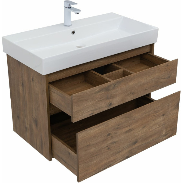 Тумба подвесная Aquanet Nova Lite 85 дуб рустикальный, 2 ящика (00249954)