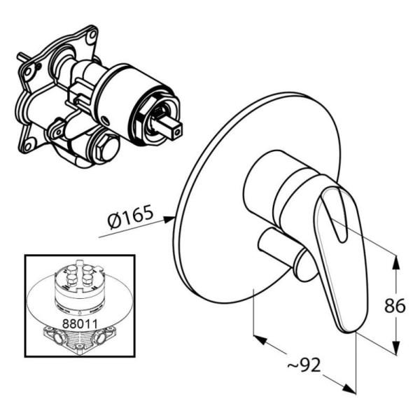 Смеситель для ванны и душа Kludi Objecta (326500575) Смеситель для ванны и душа Kludi Objecta (326500575)