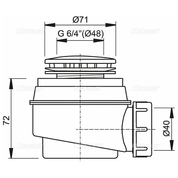 Сифон для поддона AlcaPLAST хром (A471CR-50)