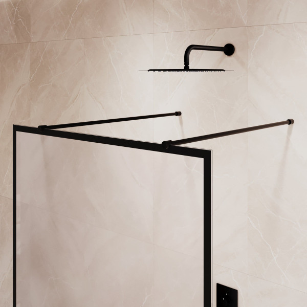 Душевая перегородка RGW WA-017B 1200 стекло рисунок-черный принт, профиль черный (35101712-84)