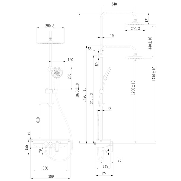 Смеситель для ванны и душа lemark Tropic хром (LM7012C)