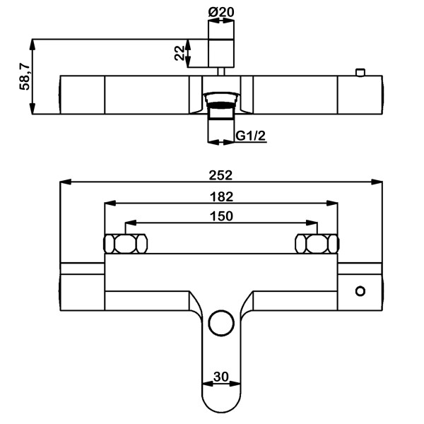 Смеситель для ванны и душа термостат Swedbe Mercury хром (9060)