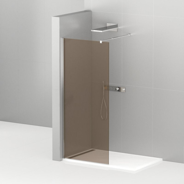 Душевая перегородка Cezares Liberta 90x195 стекло тонированное (бронза), профиль хром (LIBERTA-L-1-90-BR-Cr)