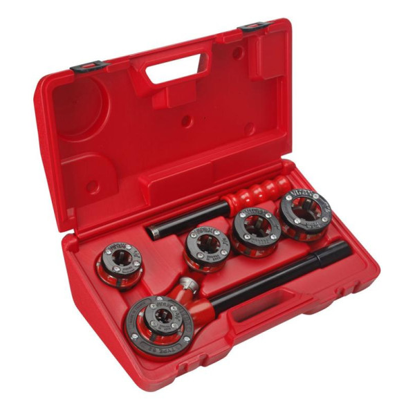 Клупп ручной Virax 1/2", 3/4", 1", 1 1/4" в комплекте с трещеткой, кейс (136311) Клупп ручной Virax 1/2", 3/4", 1", 1 1/4" в комплекте с трещеткой, кейс (136311)