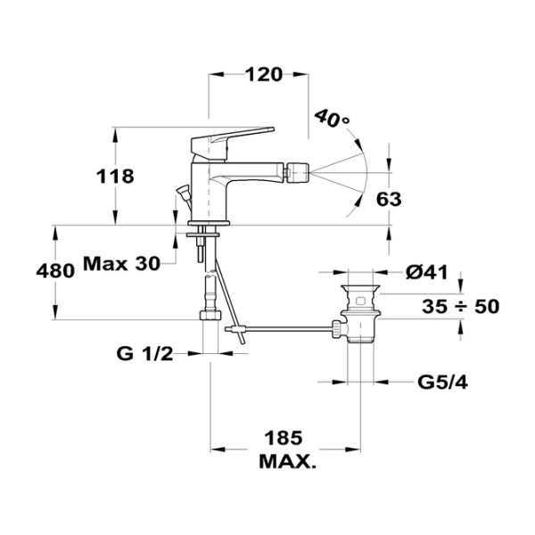 Смеситель для биде Mofem Zenit 501 (154-1913-00)