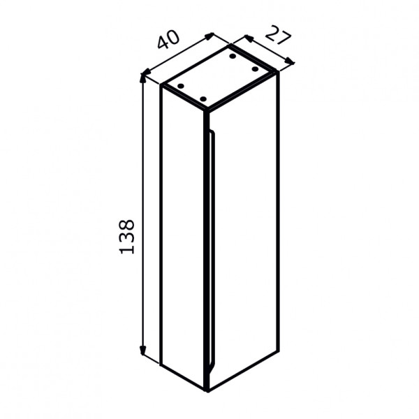 Пенал подвесной Orka Malta 400x270x1380 кашемировый матовый (3001297)
