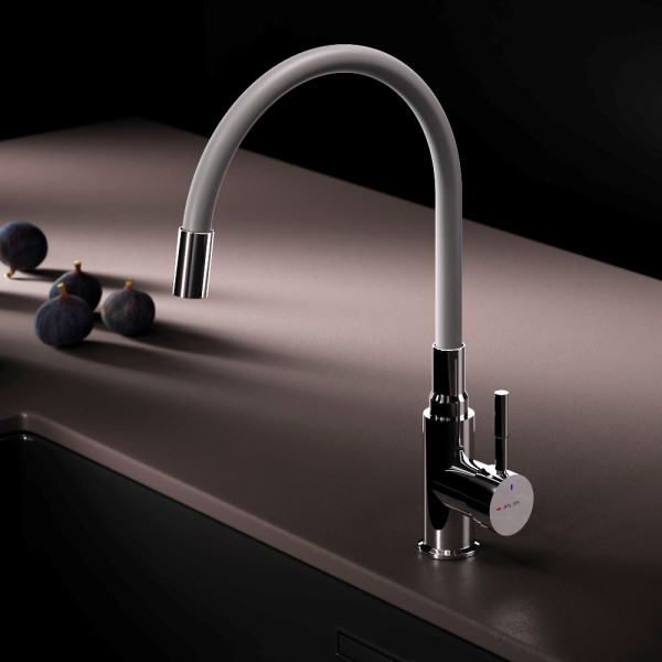 Смеситель для кухни AM.PM X-Joy S с гибким изливом серый/хром (F85B07605) Смеситель для кухни AM.PM X-Joy S с гибким изливом серый/хром (F85B07605)