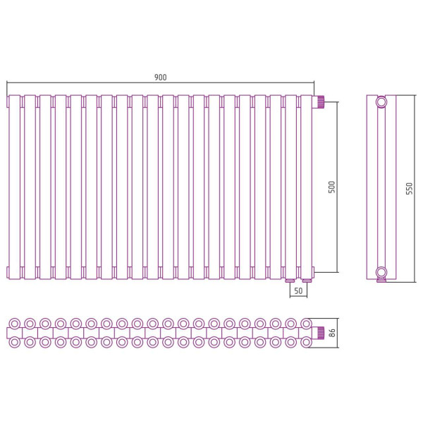 Дизайн-радиатор Сунержа Эстет-00 EU50 500*900 20 секций хром (00-0322-5020) Дизайн-радиатор Сунержа Эстет-00 EU50 500*900 20 секций хром (00-0322-5020)