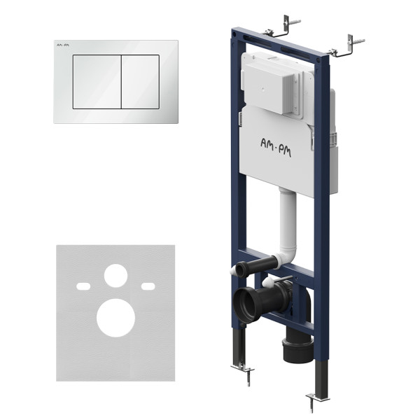 Инсталляция для подвесного унитаза AM.PM MasterFit с клавишей S, бел глянц (I012713.0201)