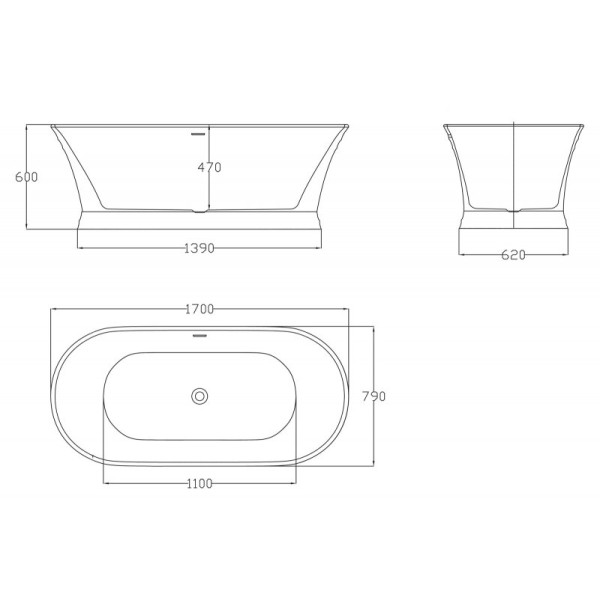 Ванна акриловая BelBagno 170x79 белая (BB402-170-79)