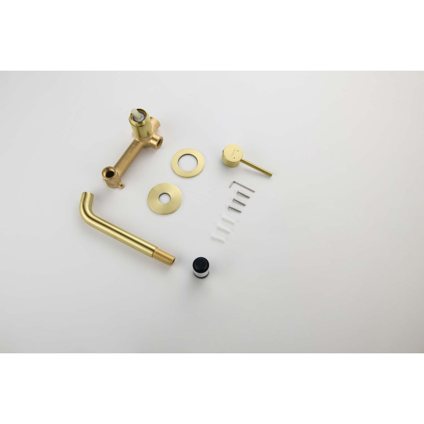 Смеситель для раковины Aquatek Европа встроенный (внешняя и скрытая часть) шлифованное золото (AQ1313BG)