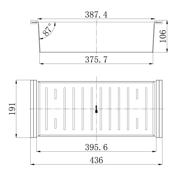 Коландер Ozera Lemark 191x436 черный матовый (9952174)