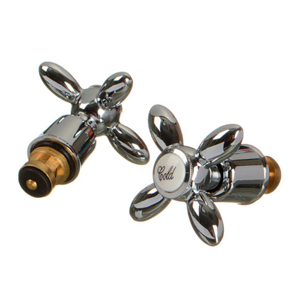 Комплект для смесителя Melodia (маховик Retro + Кран-букса 1/2" 8x20 рез.) по 2шт (MKP12005C)