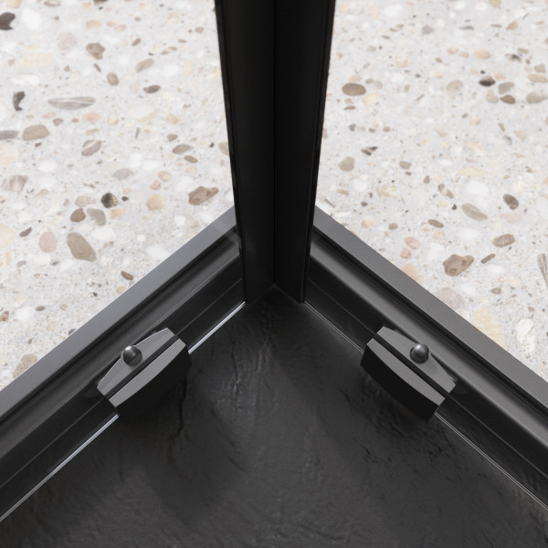 Душевой уголок BelBagno Luce 90x90x195 стекло прозрачное, профиль черный матовый (LUCE-A-2-90-C-NERO)