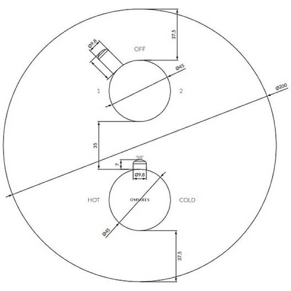 Смеситель для душа Omnires Y (Y1236 ROCR)