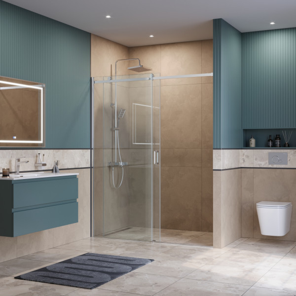 Душевая дверь BelBagno Soft Close-2 160x200 стекло прозрачное, профиль хром глянцевый (SOFT_CLOSE-2-BF-1-160-C-Cr)