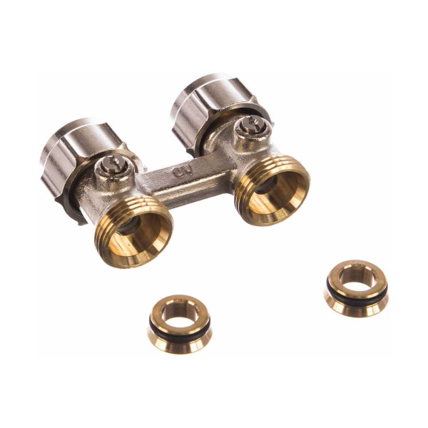 Фитинг двойной Oventrop со встроенным шаровым краном Multiflex F-ZB G3/4НГ*G3/4НР (1015813) Фитинг двойной Oventrop со встроенным шаровым краном Multiflex F-ZB G3/4НГ*G3/4НР (1015813)